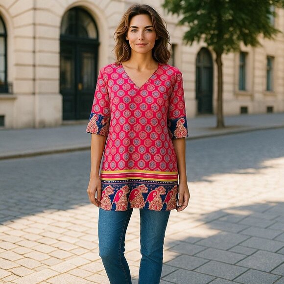 Old Navy Womens Multicolor Geometric Boho Cotton Shift Mini Dress  Size Large - Picture 8 of 8